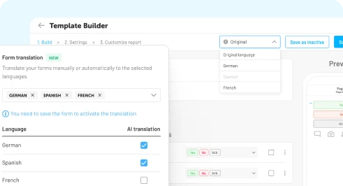Instantly translate forms into 60+ languages