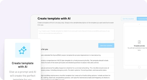 Create templates in seconds via AI